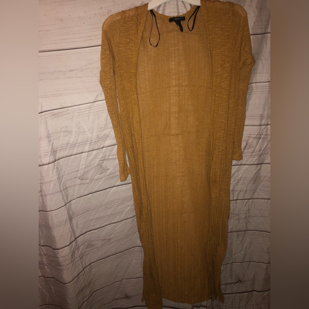 Forever 21 Cardigan Mustard Yellow S